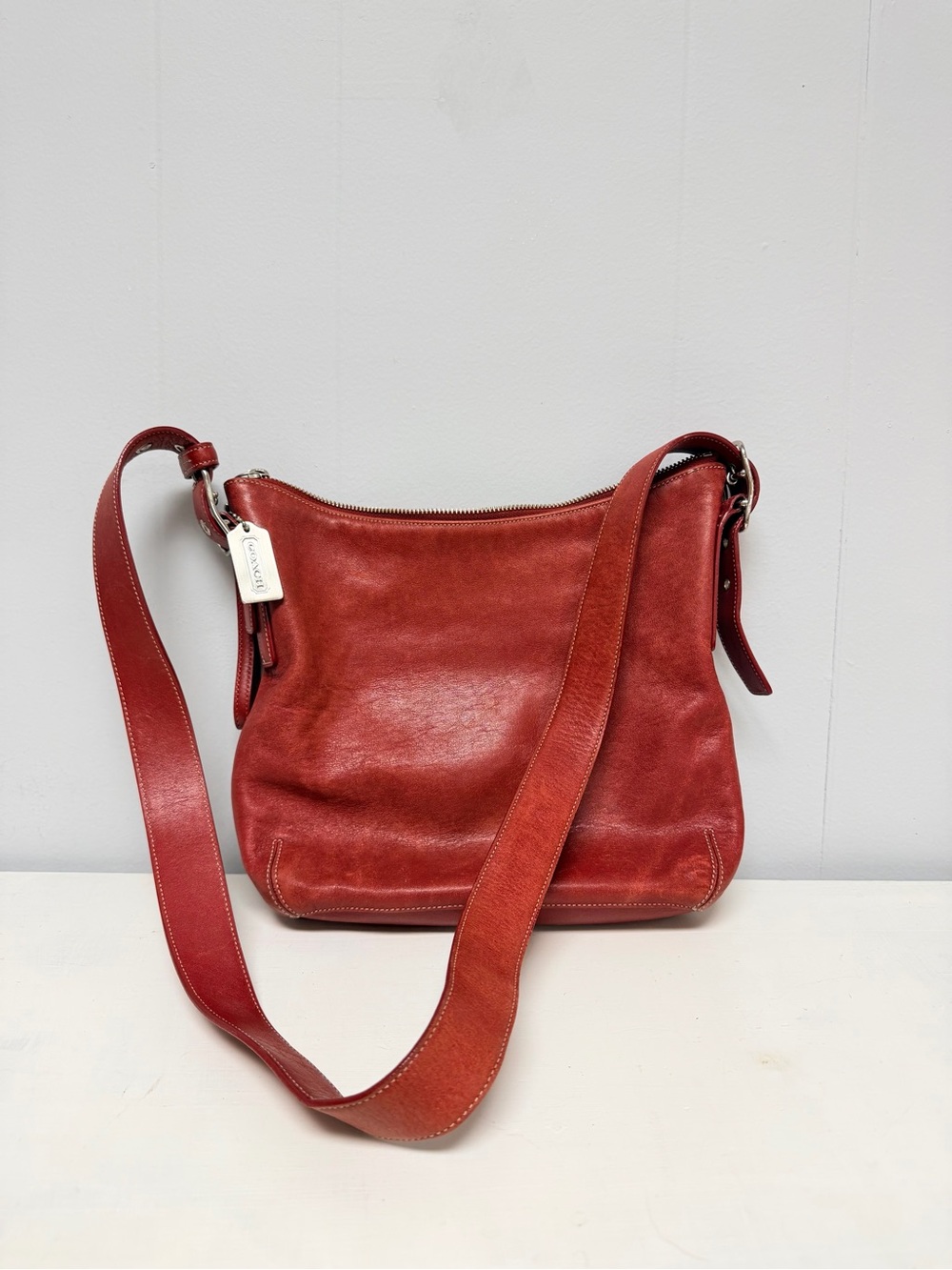 Coach Burnt Red Leather Shoulder Bag